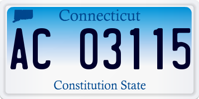 CT license plate AC03115