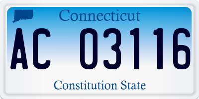 CT license plate AC03116