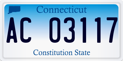 CT license plate AC03117