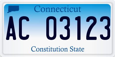 CT license plate AC03123