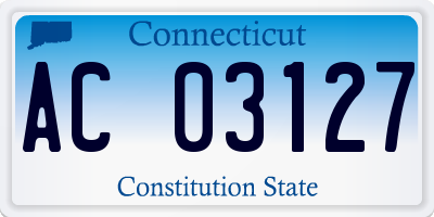 CT license plate AC03127