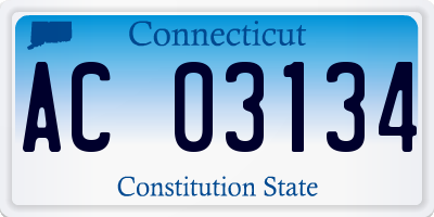 CT license plate AC03134