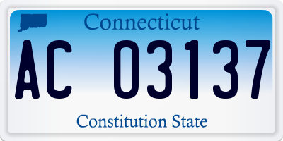 CT license plate AC03137