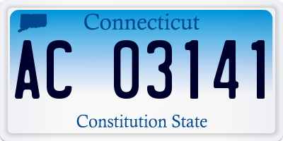 CT license plate AC03141