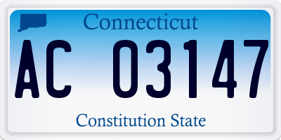 CT license plate AC03147