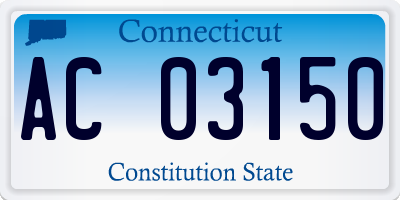 CT license plate AC03150