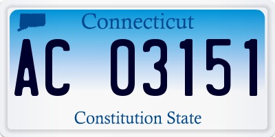 CT license plate AC03151