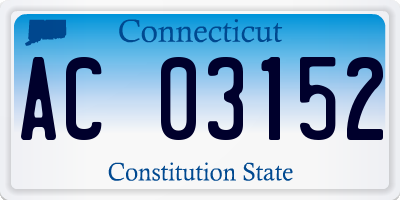 CT license plate AC03152