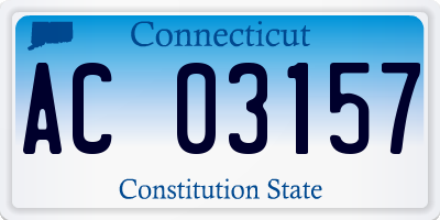 CT license plate AC03157