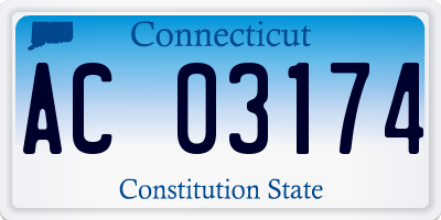 CT license plate AC03174