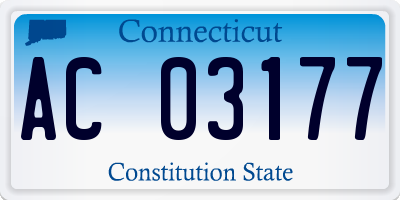 CT license plate AC03177