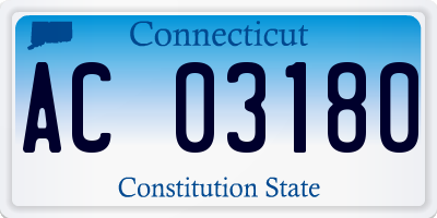 CT license plate AC03180
