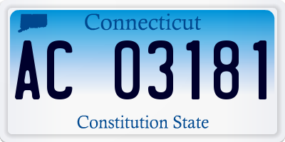 CT license plate AC03181