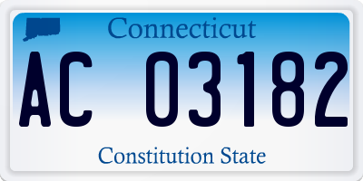 CT license plate AC03182