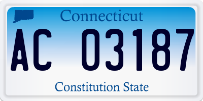 CT license plate AC03187