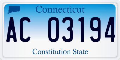 CT license plate AC03194