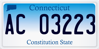 CT license plate AC03223