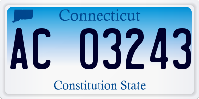 CT license plate AC03243