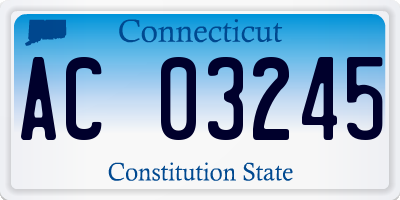 CT license plate AC03245