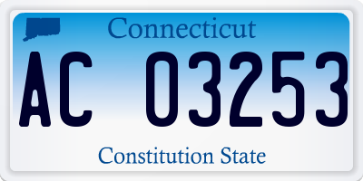 CT license plate AC03253