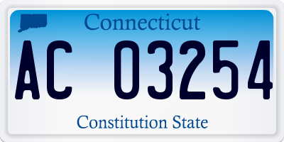 CT license plate AC03254