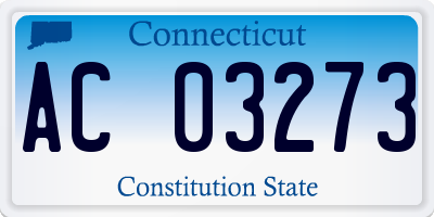 CT license plate AC03273