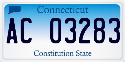 CT license plate AC03283