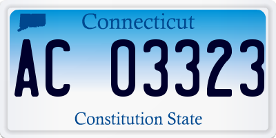 CT license plate AC03323