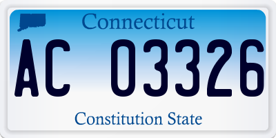 CT license plate AC03326