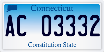 CT license plate AC03332