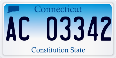 CT license plate AC03342