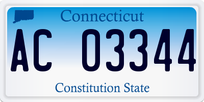 CT license plate AC03344