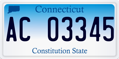 CT license plate AC03345