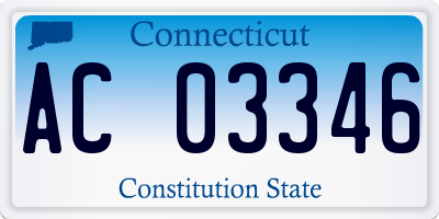 CT license plate AC03346