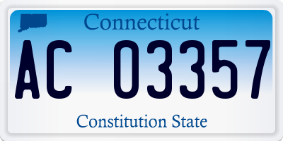 CT license plate AC03357