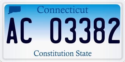 CT license plate AC03382