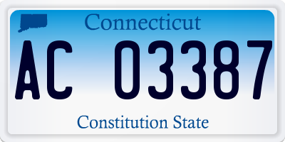 CT license plate AC03387