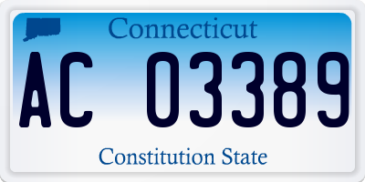 CT license plate AC03389