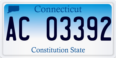 CT license plate AC03392