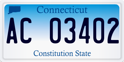 CT license plate AC03402