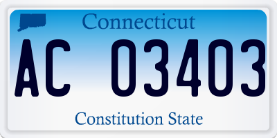 CT license plate AC03403