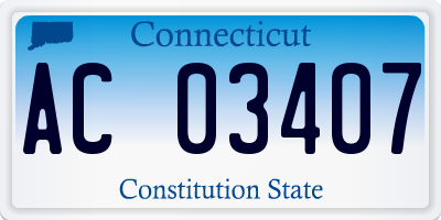 CT license plate AC03407