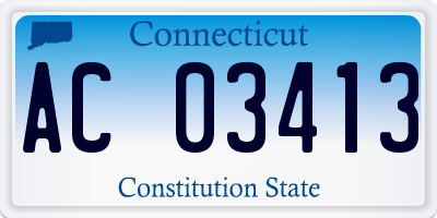 CT license plate AC03413