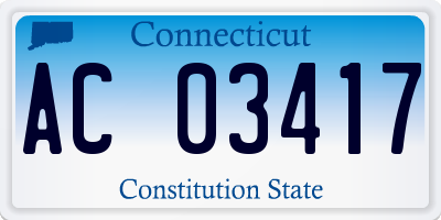 CT license plate AC03417