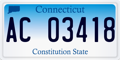 CT license plate AC03418