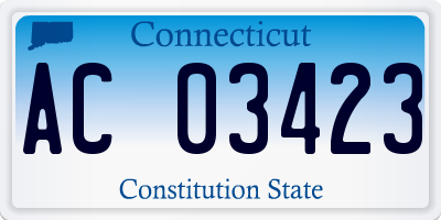 CT license plate AC03423