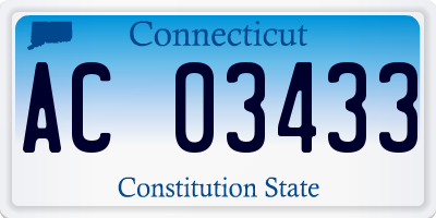 CT license plate AC03433