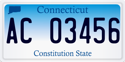 CT license plate AC03456