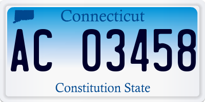 CT license plate AC03458