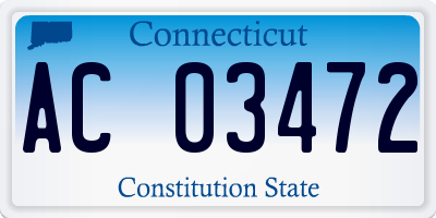 CT license plate AC03472